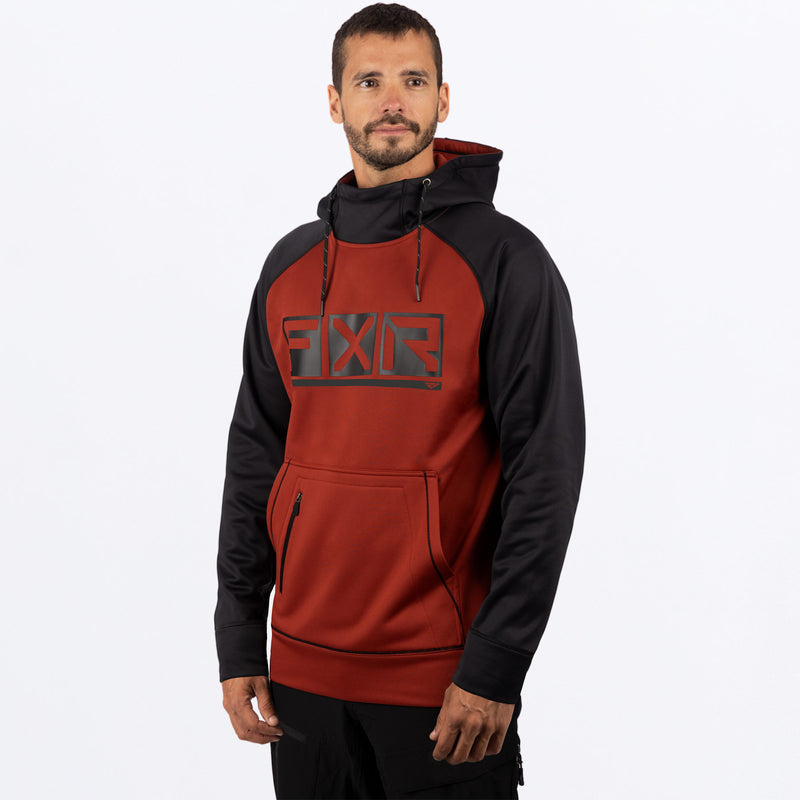 UnisexPodiumTechPOHoodie_M_RustBlack_231120-_1037_front